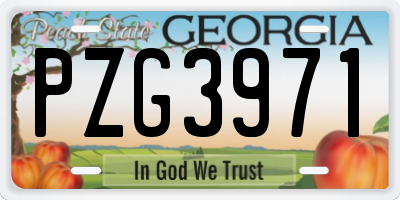 GA license plate PZG3971