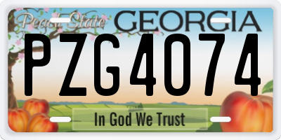 GA license plate PZG4074