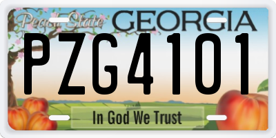 GA license plate PZG4101