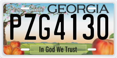 GA license plate PZG4130