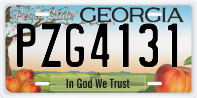 GA license plate PZG4131