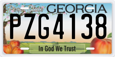 GA license plate PZG4138