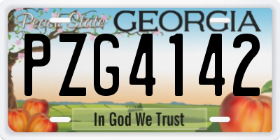 GA license plate PZG4142