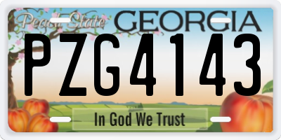 GA license plate PZG4143
