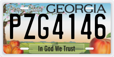 GA license plate PZG4146