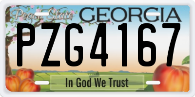 GA license plate PZG4167