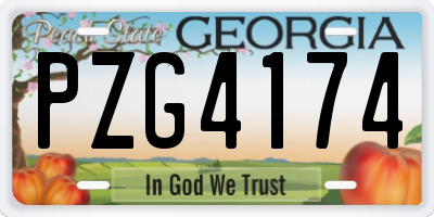 GA license plate PZG4174