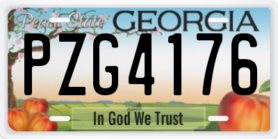 GA license plate PZG4176