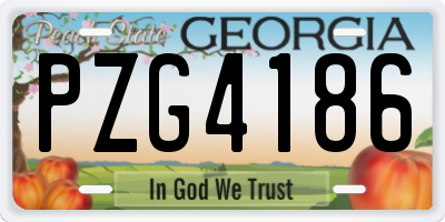 GA license plate PZG4186