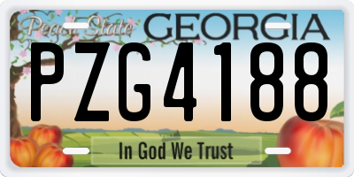 GA license plate PZG4188