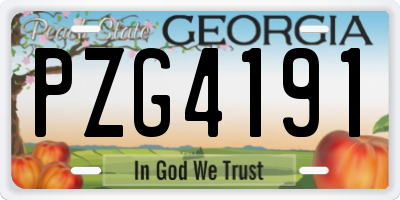 GA license plate PZG4191
