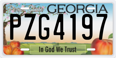 GA license plate PZG4197