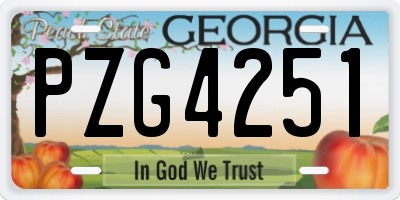 GA license plate PZG4251