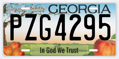 GA license plate PZG4295