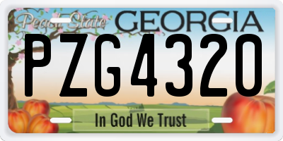 GA license plate PZG4320
