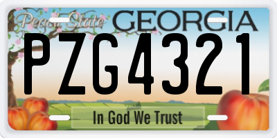 GA license plate PZG4321