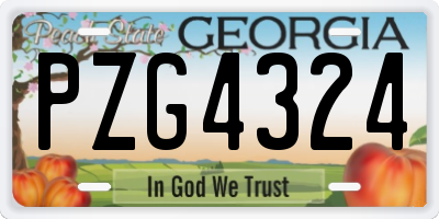 GA license plate PZG4324
