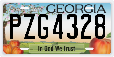 GA license plate PZG4328