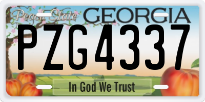 GA license plate PZG4337