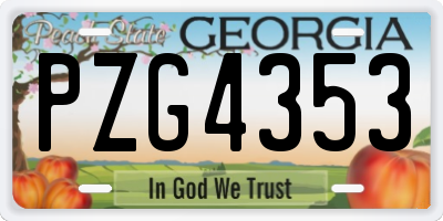 GA license plate PZG4353
