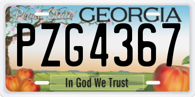 GA license plate PZG4367