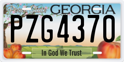 GA license plate PZG4370