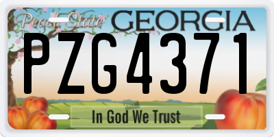 GA license plate PZG4371