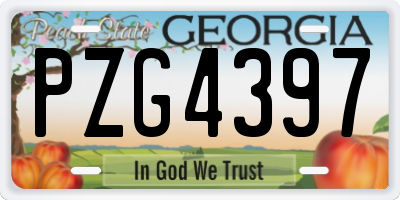 GA license plate PZG4397