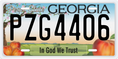 GA license plate PZG4406