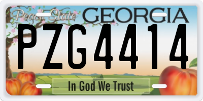 GA license plate PZG4414