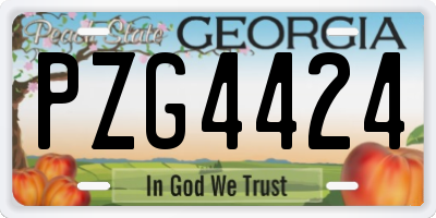 GA license plate PZG4424