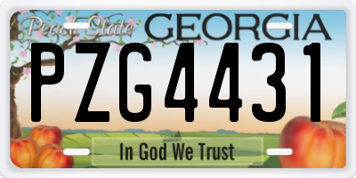 GA license plate PZG4431