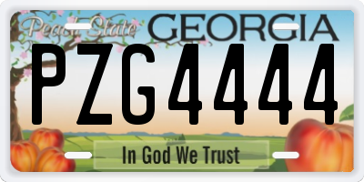 GA license plate PZG4444