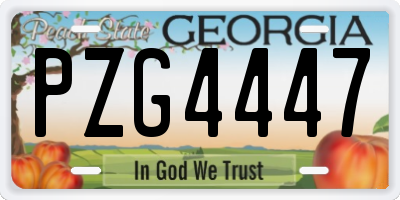 GA license plate PZG4447