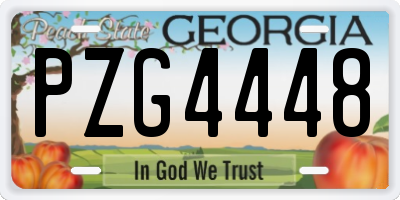 GA license plate PZG4448