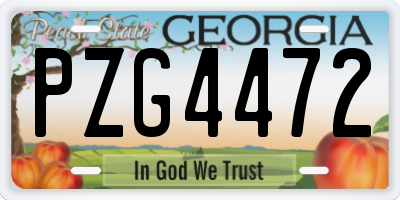 GA license plate PZG4472