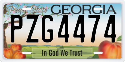 GA license plate PZG4474