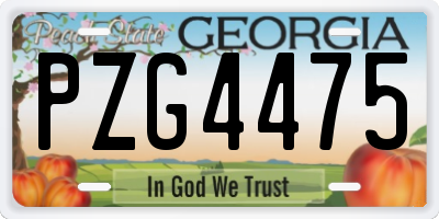 GA license plate PZG4475