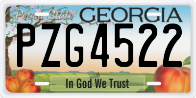 GA license plate PZG4522