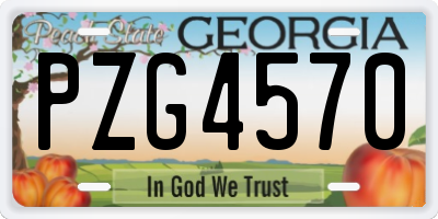 GA license plate PZG4570