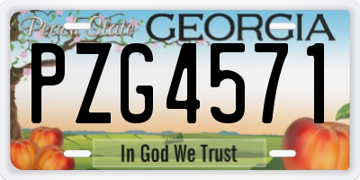 GA license plate PZG4571