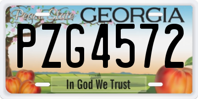GA license plate PZG4572