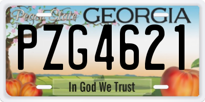 GA license plate PZG4621