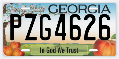 GA license plate PZG4626