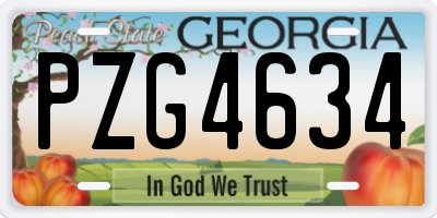 GA license plate PZG4634