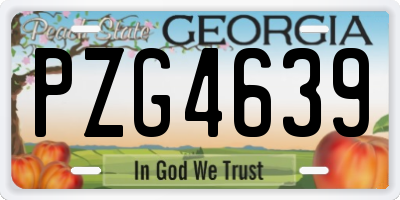 GA license plate PZG4639