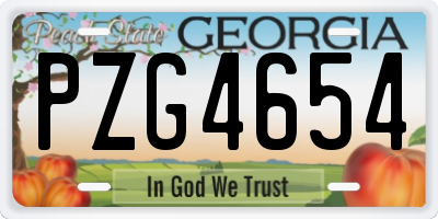 GA license plate PZG4654