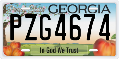 GA license plate PZG4674