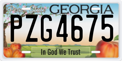 GA license plate PZG4675