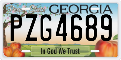 GA license plate PZG4689